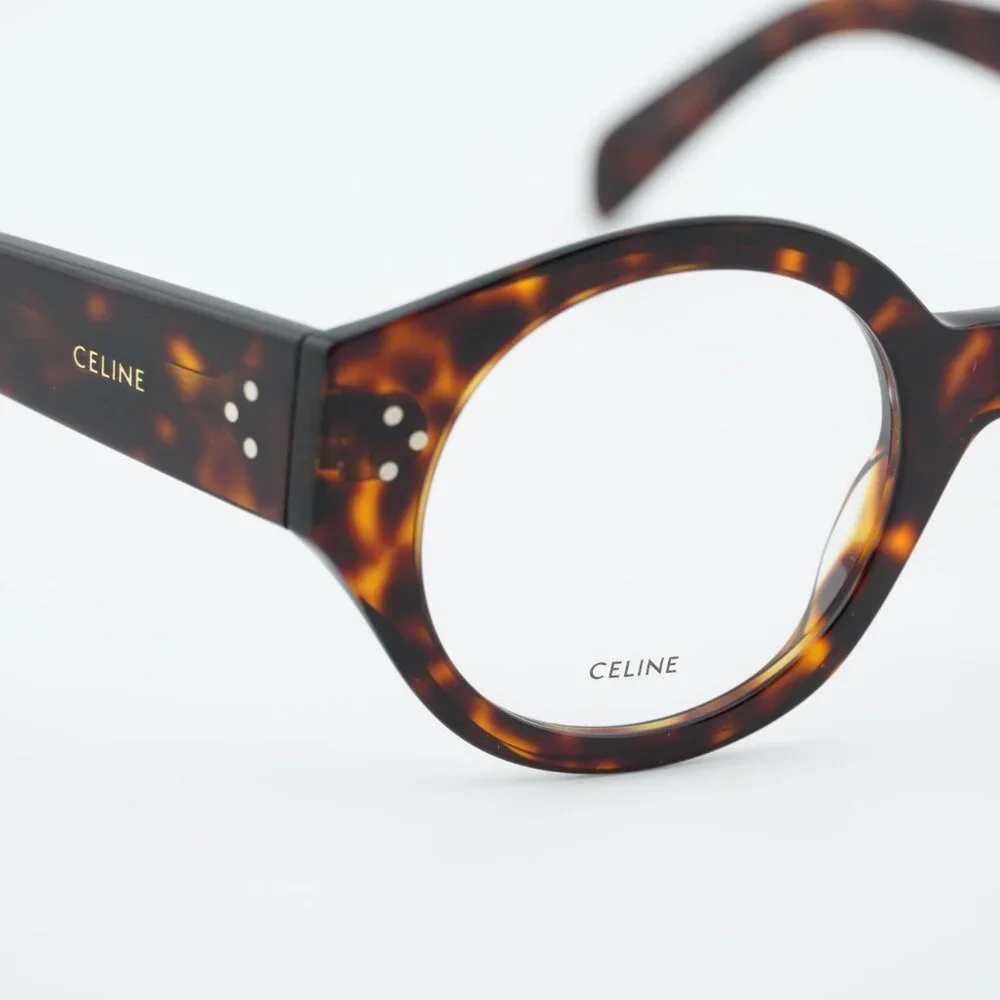 Celine CL50123I 052 Eyeglasses Havana 48mm Round Frame